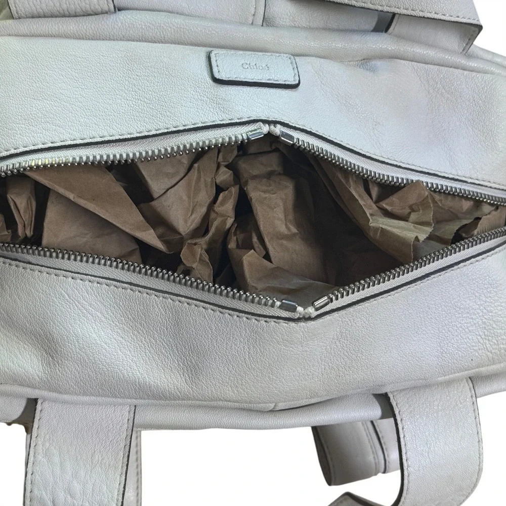 Chloe Saskia White Leather Shoulder Bag Silver Hardware‎ Italy Y2K